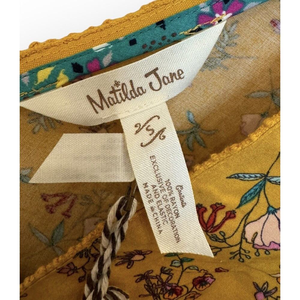 MATILDA JANE Fantasy Fancy Brilliant Daydream Women's S Floral Dress Yellow NWT - Picture 7 of 11